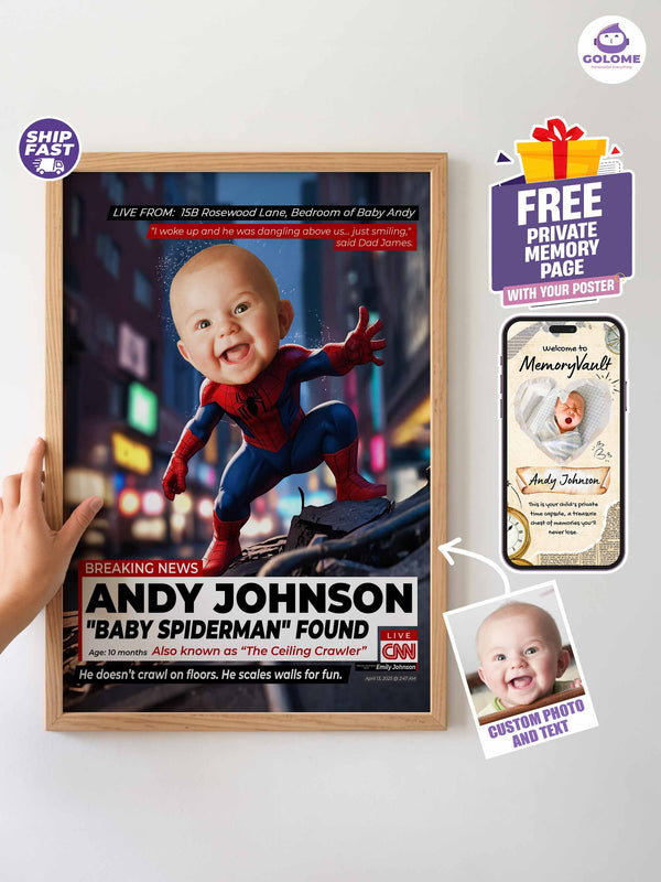 Custom Baby News Poster – Personalized Baby Web Hero Wall Art